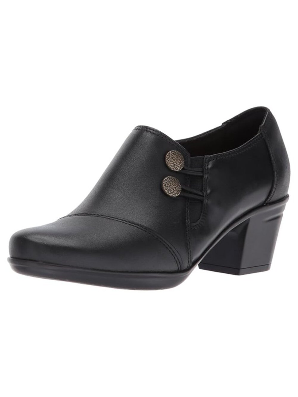 Clarks Emslie Warren heeled ankle booties Black Leather Shooties - 8M